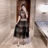 2024 Summer New Product Elegant Starry Sky slimming Gentle Wind Lace Fairy Dress Tea Break Dress