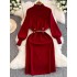 High end matching coat knitted dress for autumn and winter new style, elegant and fashionable, slimming and mid length skirt