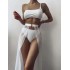 2022 fashion new European and American lace up sexy backless bikini three piece set bikini backless swimsuit in stock batch