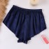 Thin lace up loose shorts with simulated silk soft and anti glare safety pants for women's summer home base shorts