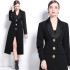 Real time spot French high-end style suit collar, double breasted buttons, gold buttons, long waisted jacket, dress