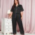 Danilin's new summer fashion casual pajamas two-piece set, plus size loose pants pajamas, thin home clothes