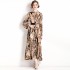 Real shot spot 2024 summer new women's printed dress POLO collar long shirt skirt