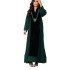 XQY500243 Middle Eastern Muslim Dubai Arab Women's Wear Hot Diamond Velvet Splicing Color Contrasting Robe Dress