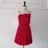 Spring and Autumn new style socialite slim fit camisole strapless high waist slimming red bow cinched waist dress for women 68838