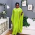 Cross border African fashion design plus size dress with loose pleats, round neck, hot stamping, diamond beads, original picture in stock