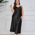 Danilinga fat plus size sleepwear for women, fashionable and breathable casual sleepwear, long imitation silk sexy suspender nightgown