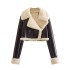 European and American 2023 winter new women's clothing lapel fur integrated fleece double-sided short jacket jacket