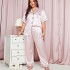 Danilin's new summer fashion casual pajamas two-piece set, plus size loose pants pajamas, thin home clothes