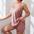 Manufacturer's two piece set of fashionable and sexy women's sleepwear with added fat and extra size backless suspender, imitating silk for home decor