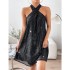 ON01217-1 in stock 2023 summer new cross-border women's fashion temperament hanging neck off shoulder sexy sequin dress