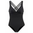 2023 new European and American deep V sexy backless foreign trade one-piece swimsuit with crossed back solid color swimsuit for women