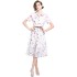 Real time spot printed waist cinching shirt dress with waist belt for commuting