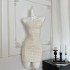 Chill Qiao'er Furui White Moonlight Sexy Glitter Skirt with strapless and hip hugging, Heavy duty slim fit patchwork dress