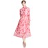 Real time spot French niche strap lace design with floral floral floral mid length skirt print dress