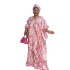 Cross border African ethnic style loose long skirt African mom BUBU bat sleeve dress with headscarf