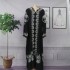 African ethnic style plus size dress, Middle Eastern Muslim style long robe, fashionable V-neck, front and rear rhinestone flared sleeves