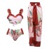 2023 new swimsuit two-piece vacation bikini beach European and American sexy bikini one-piece conservative swimsuit for women