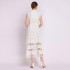 Spot Shot - French Style Palace Hollow Lace A-line Skirt Summer Stand up Collar Look Thin Dress for Women