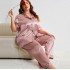 Danilin's new summer fashion casual pajamas two-piece set, plus size loose pants pajamas, thin home clothes