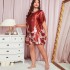 Danny Lin Spring and Summer Plus Women's Sexy Robe Long Ice Silk Crane Sleeping Skirt Thin Morning Robe Women