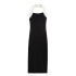 Foreign Trade 2024 Autumn New Women's Elastic Knitted Hanging Neck Collar Sexy Bareback Slimming Dress 5584656