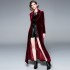 New stock wine red trench coat, long skirt and jacket from Europe and America