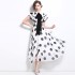 Real time spot French high-end banquet dress with ruffled edges and polka dots, chiffon long skirt, socialite temperament dress