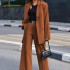 FD1114 in stock 2024 Amazon autumn and winter new item solid color long sleeved women's street photography casual suit two-piece set