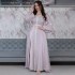 XQY500366 Cross border Muslim Women's Hot Diamond Light Luxury Dress Glossy Satin Elegant Abaya Dress