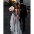 Beach beach minimalist travel photography wedding dress foreign trade new sequin lace sexy backless outdoor light wedding dress for women