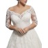 Cross border e-commerce trailing wedding dress, one shoulder hot selling lace wedding dress, European and American Amazon mid sleeve wedding dress