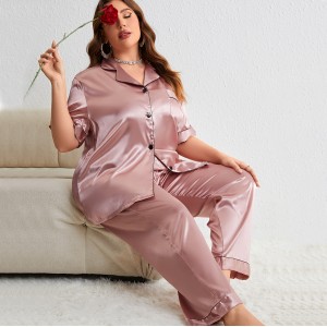 Danilin's new summer fashion casual pajamas two-piece set, plus size loose pants pajamas, thin home clothes