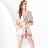 2024 Vacation - Palace style stand up collar lantern sleeves, single placket printed short mini dress