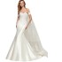 French style main wedding dress 2024 new simple one shoulder satin slimming fish tail wedding dress with detachable tail when going out