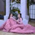 Pink Mom and Daughter's Ball Dress Shooting Princess Long Sleeve Chiffon Cake Dress Mother and Daughter Parent Child Dress Dress