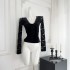 Sweet and Spicy Miss Leia Winter V-neck Velvet Twisted Splicing Lace Long Sleeve Bottom Shirt, Super Beautiful Top