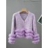 Cream Mousse 2024 Autumn/Winter New Fashionable Western style Splicing Sweater cardigan Sweet temperament Top