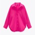 Foreign Trade Wholesale 2023 Spring and Autumn New Products Women's Clothing European and American Style Street Fashion Urban Leisure Multi color Poplin Shirt