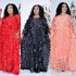 African dress, women's clothing, three-dimensional embroidery, large swing, plus size robe, long skirt, source manufacturer, in stock