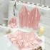 Manufacturer's fashionable and sexy camisole, small vest, shorts, three piece set for women's casual sleepwear, women's home suit set