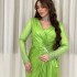 XQY500165 Middle Eastern Arab Evening Dress Robe Dress Waist Set with Diamond Nails and Beads Split Dress Dress