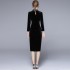 Real time spot high-quality velvet slim fit waist cinched mid length style knee high one-step skirt jacket dress for external wear