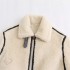 Foreign Trade 2024 Autumn/Winter New Women's Fashion Loose Splicing Versatile Lamb Fleece Jacket Coat