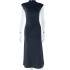 European and American style ins foreign trade women's solid color dress round neck pullover sleeveless casual temperament irregular dress