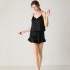 Women's imitation silk sleepwear silk V-neck suspender shorts two-piece set sleepwear sexy fashion home suit set