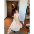 High end formal occasion lace embroidered dress for women's summer 2024 new style French temperament elegant pleated long skirt