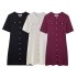 Foreign trade 2024 autumn new women's clothing European and American style fashionable casual elegant button decoration short sleeved knitted dress