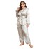 European and American cross-border plus size pajamas, women's cardigans, lace up nightgowns, sleeping pants, casual loose home women's sets, can be worn outside