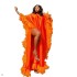 New African women's loose dress for foreign trade, luxurious full surround, lightweight feather bat sleeves, high slit robe